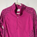 Danskin  Now Raspberry Dark Pink 1/2 Zip Long Sleeve Athletic Top With Thumbholes Photo 1