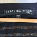 Veronica Beard  Jeans Women's Shirt Sz S Black Metallic Striped Knit T-Shirt Photo 2