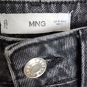 Mango  MNG Washed Black Wide Leg Jeans Patch Pockets High Rise Denim Pants Size 8 Photo 1