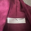 Natori  Faux Suede Burgundy Cropped Kimono Half Sleeve Topper Size L Photo 6