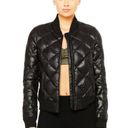 Alo Yoga Alo Idol Bomber Goose Down Jacket Black Quilted Warm Shiny Edgy Moto Puffer Coat Photo 3