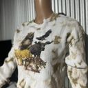 Forever 21 Wildlife Forest Animal Cropped Sweater  wolf moose bear tie dye small Photo 5