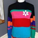 Sag Harbor  Rainbow Striped Mock Turtleneck Sweater Photo 0