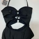 Hula Honey  Black Ribbed one piece swimsuit Photo 4