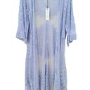 Rachel Zoe  BOHO PERIWINKLE BLUE LAVENDER MESH NET LACE KIMONO DUSTER CARDIGAN OS Photo 0