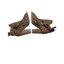 Bella Marie  suede cheetah booties with open toe Photo 3