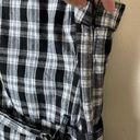 Hollister Size S Plaid Belted Waist Mini Dress Black White Academia Y2K Preppy Photo 8