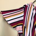 Lane Bryant  Women’s Faux Wrap Striped Multi-Color Flutter Asymmetrical Hem Dress Photo 2