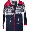 One Piece  of Norway Marius Jump in Lounge/PJ Hoodie Jumpsuit Navy/Red sz M Photo 3