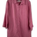 Orvis  100% Linen Pink Button Front Long Sleeve Collared Shirt Women’s Plus Sz 18 Photo 0