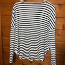 Arizona Jeans Arizona Jean Co Black & White Striped Button Front Long Sleeve Top Large Photo 5