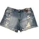 No Bo  HIGH RISE DISTRESSED SHORTS Photo 0