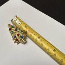 Monet Signed  Multi Color Rhinestone Gold Tone Christmas Tree Brooch Pin NWOT Photo 2