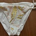 Victoria's Secret Y2k Victoria’s secret sequined white and gold triangle tie bikini top and bottom  Photo 4