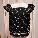 Lily White  Women’s Tank Top - Black w/ White Swans - Size S - EUC Photo 0