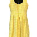 Tommy Hilfiger  Size 8 Yellow Geometric Brocade Inverted Pleated Dress Photo 1