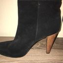 Joie  Caviar Black Suede Tall Heeled Boots With Stitching… Photo 2