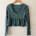 PacSun Green Babydoll Peplum Long Sleeve Top Size Small Photo 0