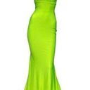 Jessica Angel  378 Halter Tie Back Ruched Back Gown Neon Lime Size Small NWT Photo 0