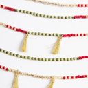 Torrid NEW  Multilayered Beaded Necklace with Tassels Burgundy Olive Gold Boho Photo 1