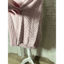 Charter Club 🌸  Asymmetrical Mock Neck Pastel Pink Ribbed Stripe Knit Sweater Photo 6