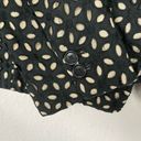 The Loft  Black Eyelet Blazer 0P Cut Out Button Detail Single Button Career Photo 2