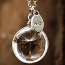 Wish “” Dandelion Crystal Pendant Necklace. Photo 0