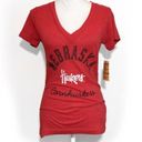 Rivalry Threads NWT Red Nebraska Cornhuskers V Neck Tee T-shirt Top New Womens Size Small University Photo 0