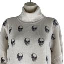 360 Cashmere  Miley Turtleneck Skull Sweater Cream White Size M Photo 2