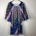 Flying Tomato  Abstract Multicolor Print Bell Sleeve V Neck Dress Size S Photo 3