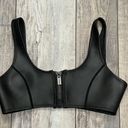 Hoaka Swimwear Hoaka Neoprene Zipper Front Black Bikini Top Size Small Plus Photo 1