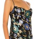 Revolve  Lovers and Friends Sleeveless Blouse Cami Metallic Floral Multi Small Photo 1