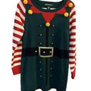 United States Sweaters Christmas Elf Dress Womens Medium Knit Bells Pom Poms  Photo 0