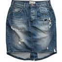 One Teaspoon Women's Midi Pencil Distressed Jean Skirt Size 27 Photo 0