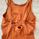 Nike New  Yoga Dri-Fit Luxe 5" Jumpsuit | Dark‎ Russet Orange Size M Photo 4