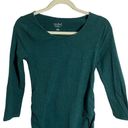 Isabel Maternity  Womens Dress XS Dark Green 3/4 Sleeve Ruched Sides Knee Length Photo 1