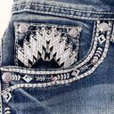 GRACE IN LA  Womens Bootcut Jeans 28 Light Wash Aztec Southwestern Embroidery Y2K Photo 6