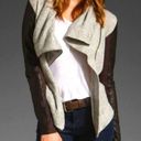 Elizabeth and James  KURT GREY BROWN LAMBS LEATHER SLEEVES ASYMMETRICAL JACKET M Photo 0