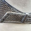 Fendi Metallic Silver Leather PVC wide cinch belt 2007 runway Womens FLAWED Photo 6