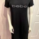 Bebe  SLEEP BLACK RHINESTONE LOGO SLEEP TEE V NECK SIZE L Photo 0