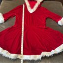 ma*rs Short Red Hooded Dress White Faux Fur Trim  Claus Santa Christmas Size M NEW Photo 5