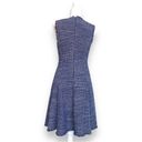 Rebecca Taylor  size 6 blue tweed sleeveless V neck fit and flare dress. Photo 4