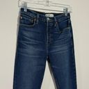 RE/DONE ReDone Originals High Rise Ankle Crop In Midnight Blue Button Fly Size 24 Photo 3