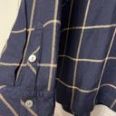 J.Jill Women's  Navy Blue Checker Plaid Blouse Pleated Back L/S Shirt Size Small Photo 4