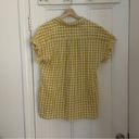 Max Studio  Plain Button Up Top Yellow Ruffles Sz M/L Photo 6