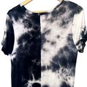 Caution to the Wind  Black Tie Dye Casual MIDI T-Shirt Dress Large Photo 4