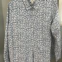 L.L.Bean  size XL blue and white floral button down shirt  Photo 0