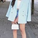 ZARA Sky Blue Flowy Blazer Photo 2