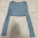 Long Sleeve Crop Top Blue Size XS Photo 0