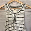 Billabong  Let Loose Black & White Lace Up Tank Top L Photo 4